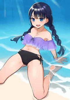 浜辺にて