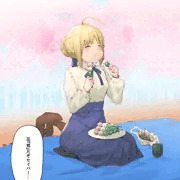 花に一瞥もくれないセイバー