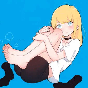 金髪裸足