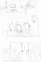 ラブホに来たカップル漫画　下絵