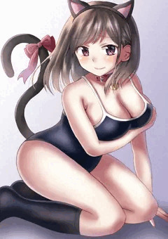 スク水と猫耳と女の子