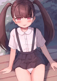 見つめるツインテール