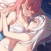 ベッドでてぇてぇしている