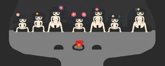 みんなで洞窟暮らし