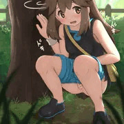 限界野ションするブルーちゃん