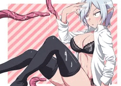 触手と三白眼娘