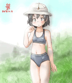 動きやすいインナーを装着するかばんちゃん
