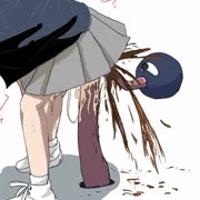 ダチョウの真似をする女の子