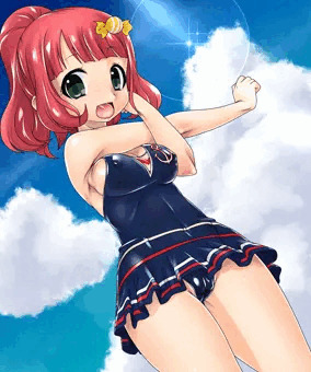 水着姿の栄子さん
