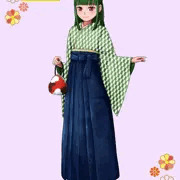 袴ブーツがま口ポーチ緑子