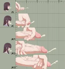 ハチナイ加奈子ちゃんの年別ふたなり射精比べ
