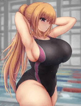 プールへ泳ぎに来た女の子🏊