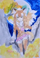 月下のニホンオオカミ
