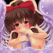 クラゲ妖怪に捕らえられた巫女