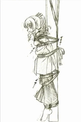 旗風さんを柱に縛り付けて・・・
