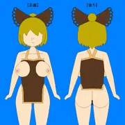 幻想郷における標準的な女性用水着(モデル：黒谷ヤマメ)