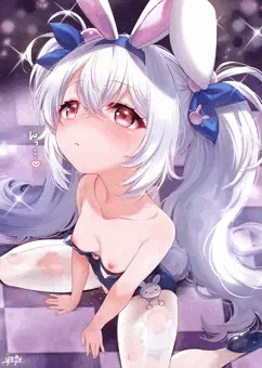 【差分７枚】舌でぺろぺろご奉仕するウサギちゃん、、、🐇💕