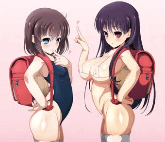 水着ランドセルで撮影に挑む☆怜ちゃんと竜華ちゃん