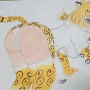 四つん這いジャガーさん　後ろ
