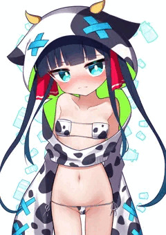 のあちゃんに牛柄ビキニきてもらった