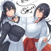 四白眼の巫女さん＆メイド先輩