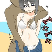 ホットパンツ白ビキニ２