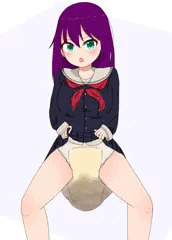 おむつ替えを催促するためたくし上げるJK
