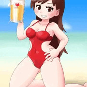 ビールと女の子