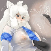 ホワイトライオンちゃん乳内射精