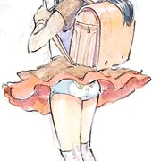 ティアードスカート少女