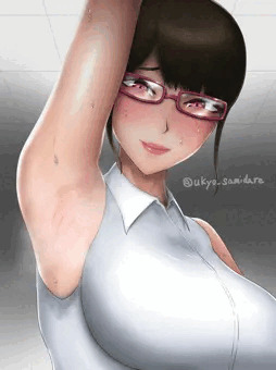 汗だく女教師の腋