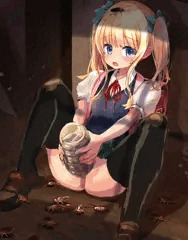ゴキブリを自ら体内に入れる金髪碧眼ロリ（Skebリク絵）