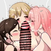 穂乃香夕美琴歌のハーレムフェラ