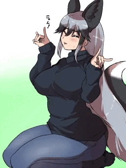 キツネっぽい顔を試みるギンギツネ