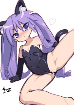 かがみんハイレグ猫コス開脚