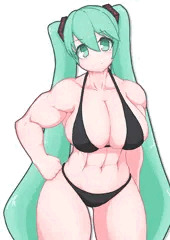 ムキムキで巨乳のミクさん