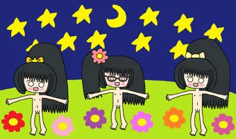 絵の世界の夜空で