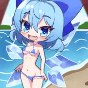 ビーチで脱ぎ脱ぎチルノちゃん