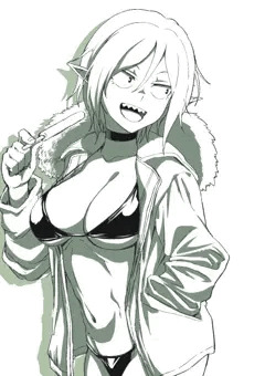 アイスと水着と眼力娘