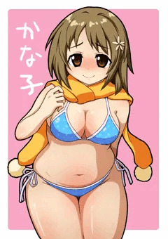 水着マフラーかな子