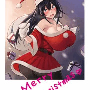 四白眼のサンタさんのクリスマスカード