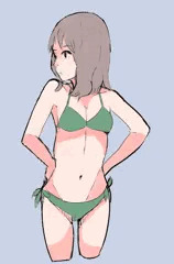 水着の女の人の練習