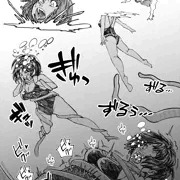 触手に襲われるスク水娘
