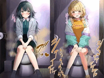 リク絵　（洋式トイレでする月村手毬/藤田ことね）