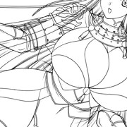女武者　線画