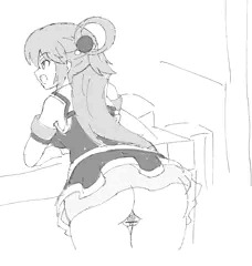ノーパンが故にまんこを見られるアクア