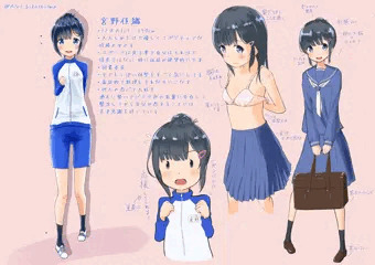 創作キャラ設定画_02 宮野佳織ちゃん
