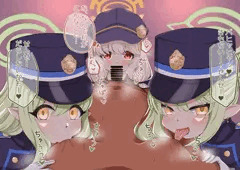 ヒカリ&ノゾミ&アオバ　W乳首舐めフェラ