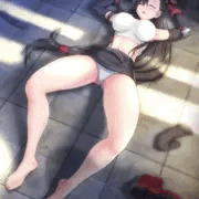 戦闘不能で力なく脚を開くティファ