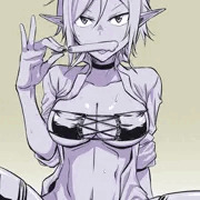 眼帯ビキニと三白眼娘